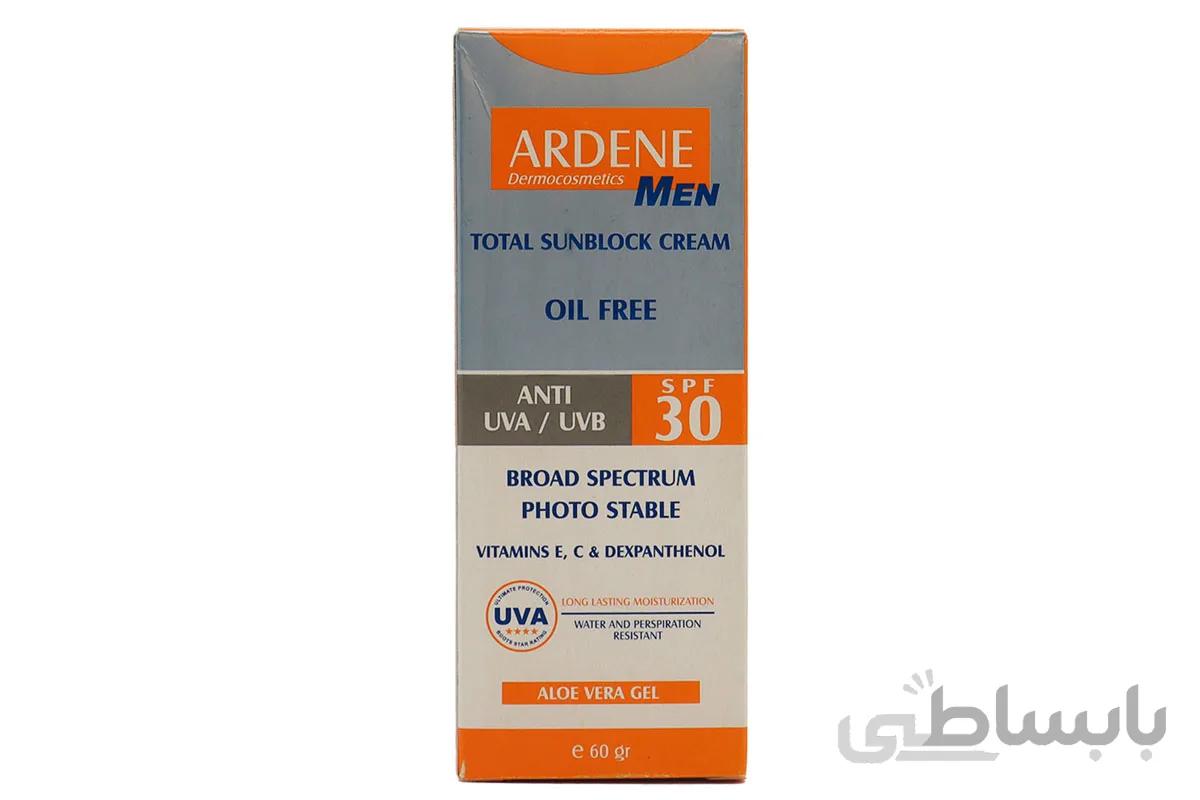 کرم ضد آفتاب فاقد چربی SPF30 آردن مناسب آقایان 60 گرم ا Ardene Sunscreen Cream SPF30 For Men 60gr