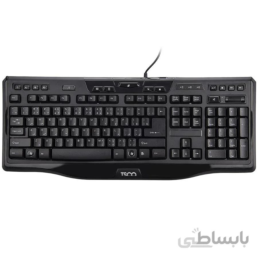 کیبورد تسکو مدل TK 8018 با حروف فارسی ا TSCO TK 8018 Keyboard With Persian Letters