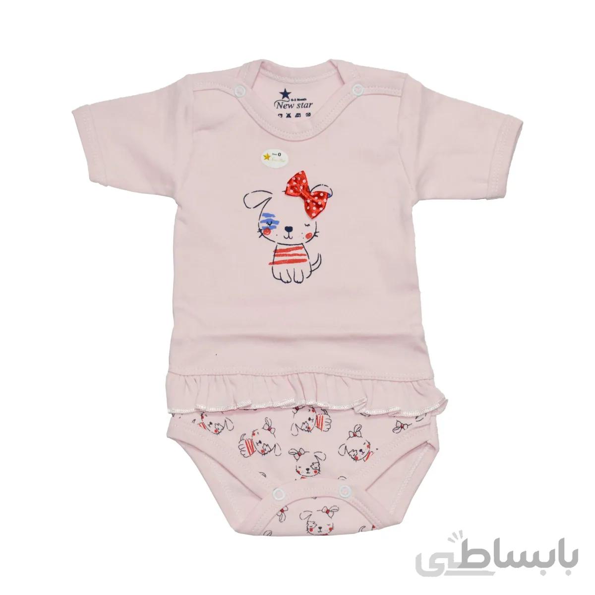 بادی آستین کوتاه نوزادی کد 6534