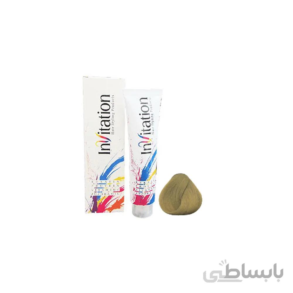 رنگ مو اینویتیشن شماره 9.3حجم 120 میلی لیتر رنگ بلوند زیتونی خیلی روشن