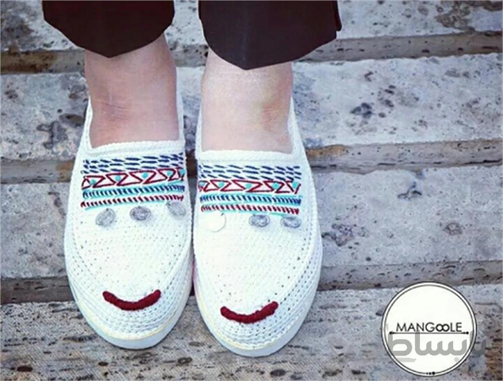 گیوه دست دوز گلدوزی شده کد 19 ا Handmade embroidery sneaker code 19