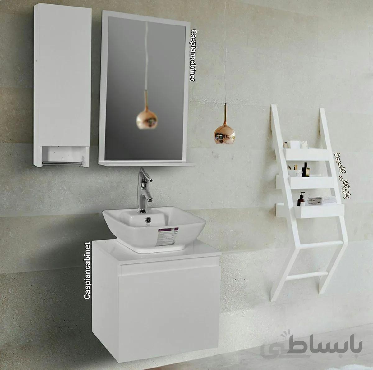 روشویی کابینت دار ساترون مربع دیواری 50 سانت ا روشویی کابینت دار ساترون مربع دیواری 50 سانت