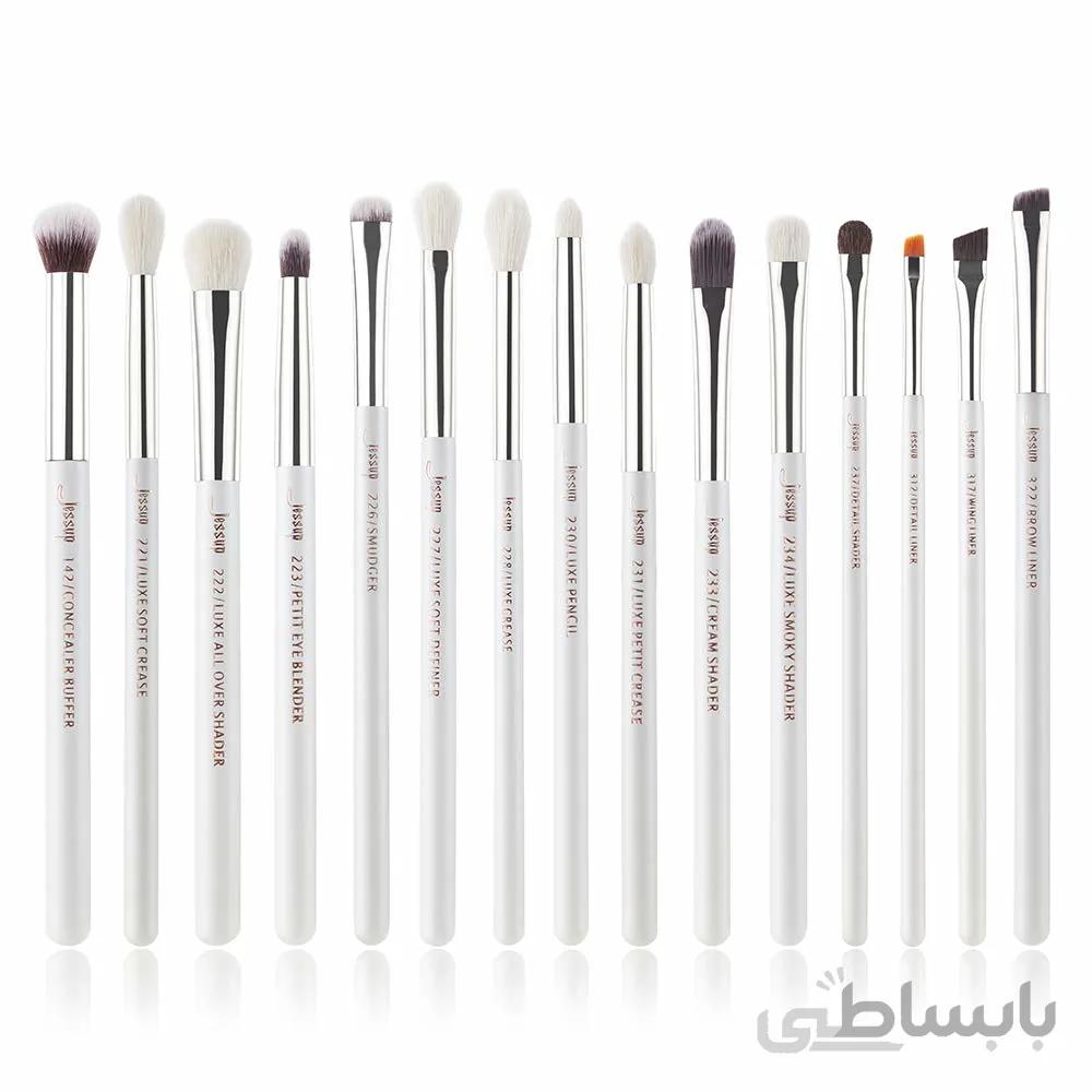 ست ۱۵ تکه براش چشم جساپ ا Jessup small eye makeup brush set professional 15pcs white