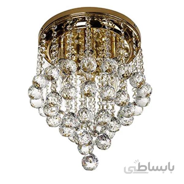 لوستر سقفی کریستالی چشمه نور کد ۶۶۳۸/۳۰A آنتیک