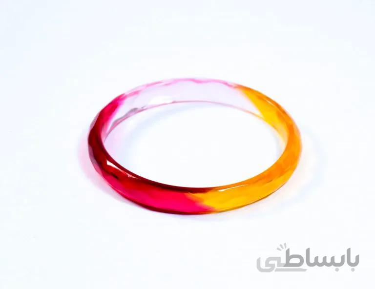 النگو رزینی طرح دار چند رنگ کد ۶۰