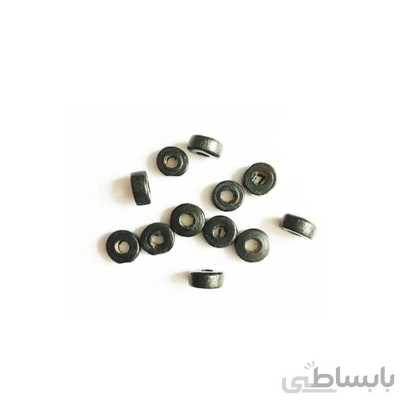 مهره چوبی گرد تخت مشکی 8mm بسته 70 عددی