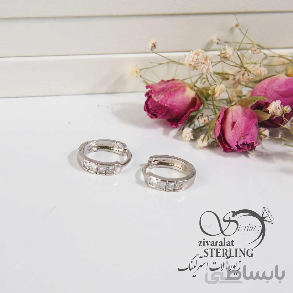 گوشواره نقره نگین دار