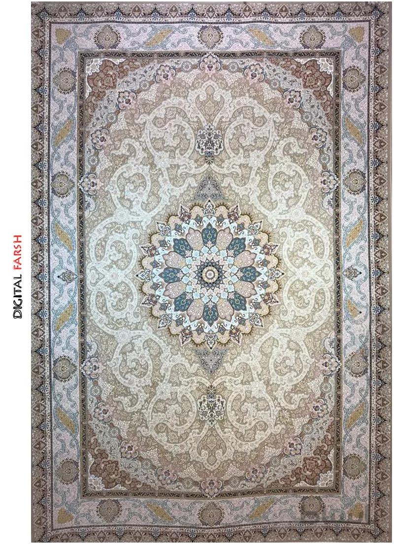 فرش ماشینی قیطران طرح آزیتا کرم