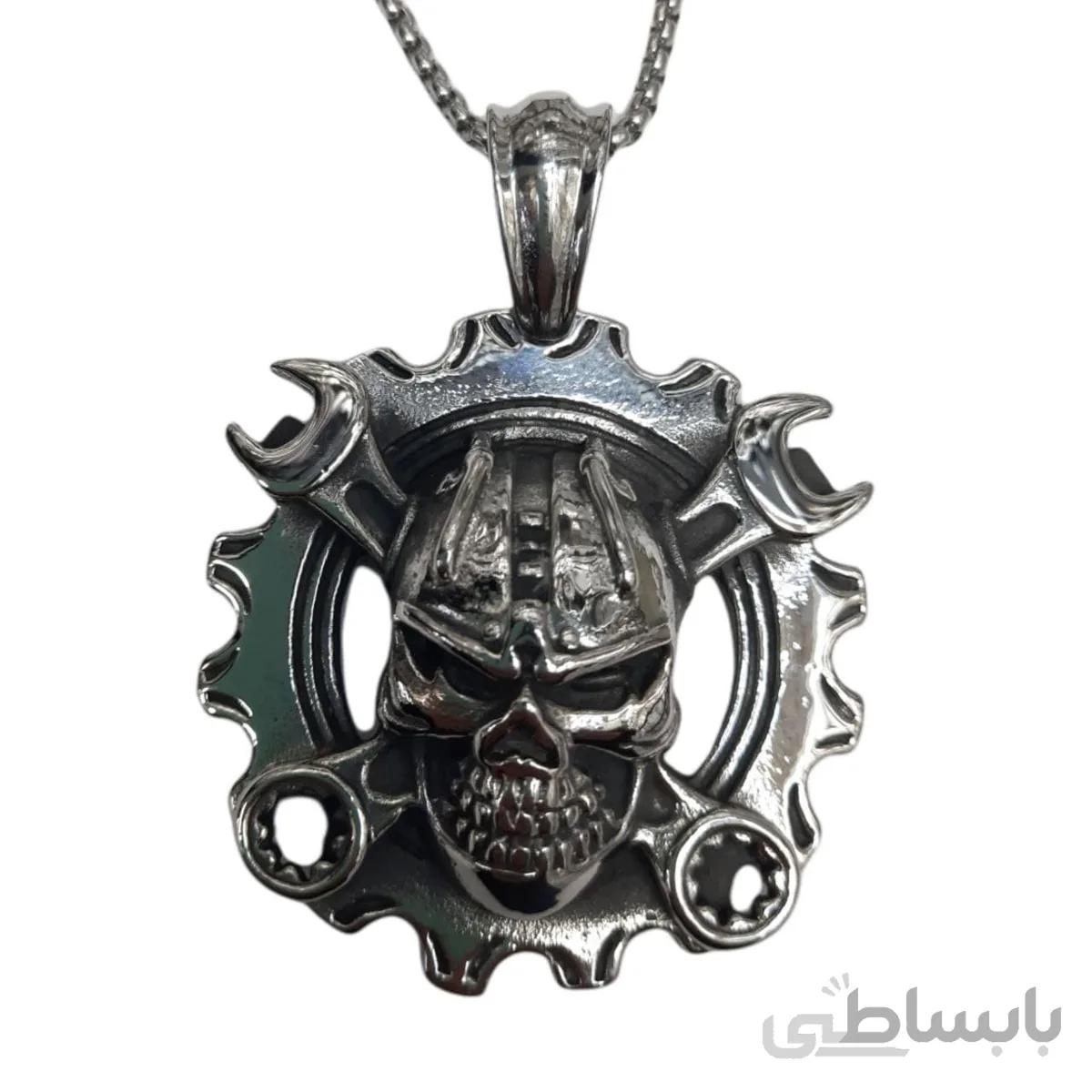 گردنبند مردانه طرح اسکلت و اچار