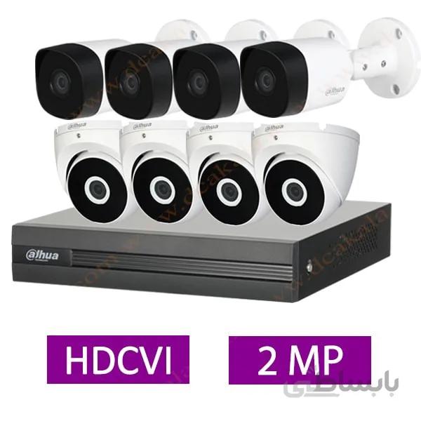 پکیج کامل 8 دوربین مدار بسته داهوا 2 مگاپیکسل بدنه پلاستیکی HDCVI
