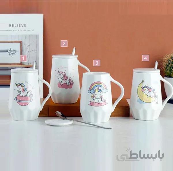 ماگ سرامیکی یونیکورن چندضلعی