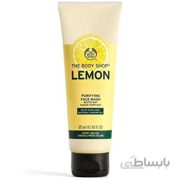 ژل شستشوی لیموی بادی شاپ The Body Shop مدل Lemon حجم ۱۲۵ میل | کوچک کننده منافذ ا The Body Shop Lemon Purifying Face Wash 125ml