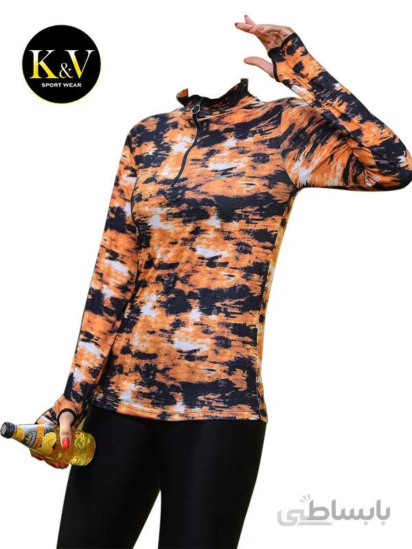 بلوز نیم زیپ فینگردار ورزشی زنانه Nike طرح چریکی ا Nike Guerrilla Design Womens Sports Finger Half Zipper Blouse