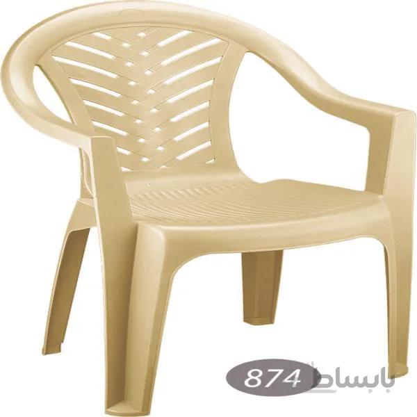 صندلی دسته دار بزرگ نخلی 874 سفید