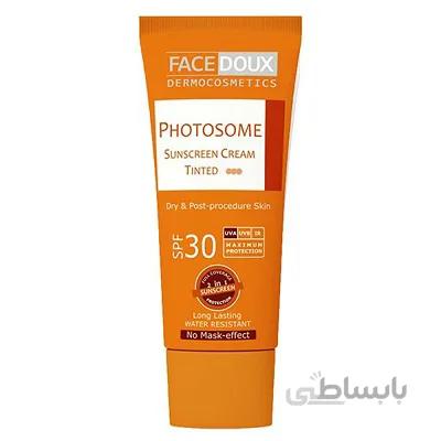 کرم ضد آفتاب رنگی فوتوزوم فیس دوکس SPF30 مناسب پوست خشک 40 میلی لیتر ا Facedoux Sunscreen