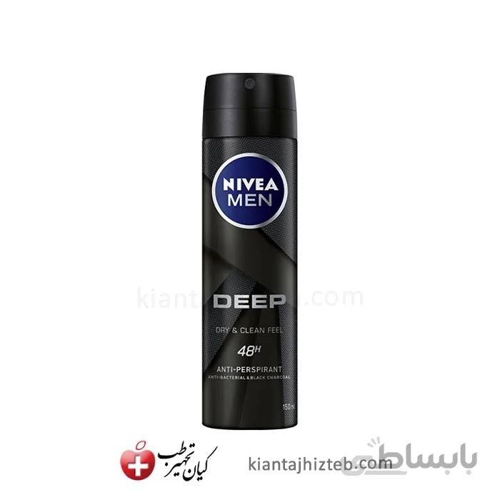 اسپری ضد تعریق مردانه NIVEA مدل Deep Dry And Clean حجم 150 میل