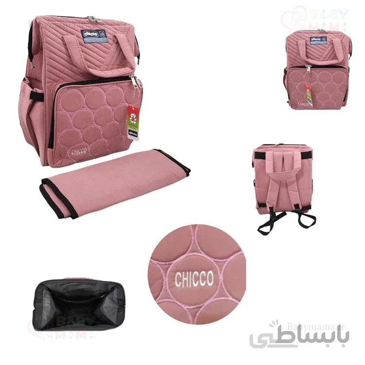 ساک لوازم کوله ای chicco گلدوزی حبابی