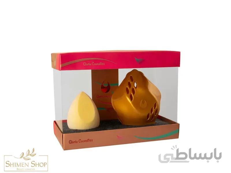 اسفنج میکرو فایبر گلوریا به همراه کیس نگهدارنده رنگ لیمویی