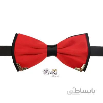 پاپیون سری مندو - مردانه (قرمز مات و سیاه لبه فلزی)