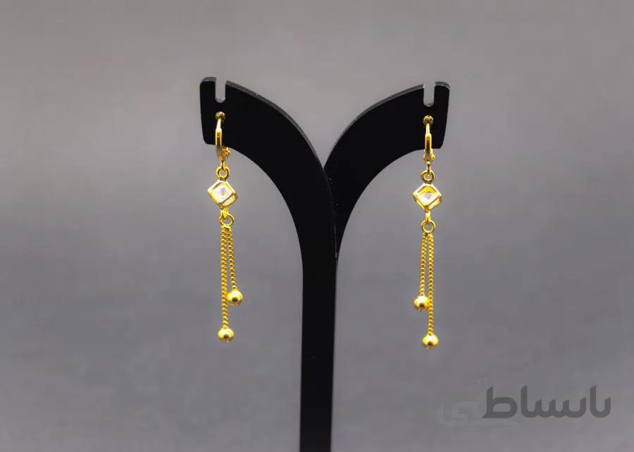 گوشواره آویز مکعبی - M36