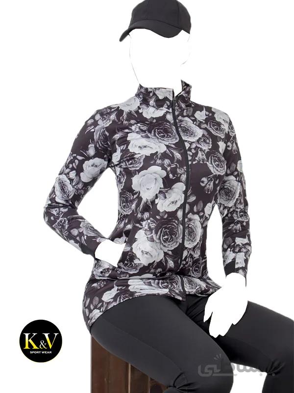 ست مانتو شلوار ورزشی نایک طرح گلدار کد 006 ا Nike sport pants manteau set floral design code 006