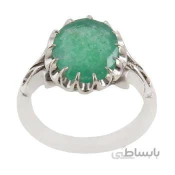 انگشتر نقره مردانه مدل زمرد رکاب کد AM_1680