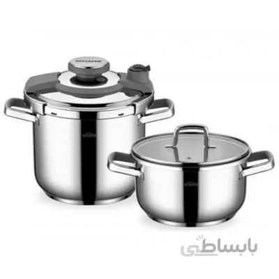 زودپز دو قلوی شفر مدل Compakt گنجایش 7 و 4.5 لیتر خاکستری