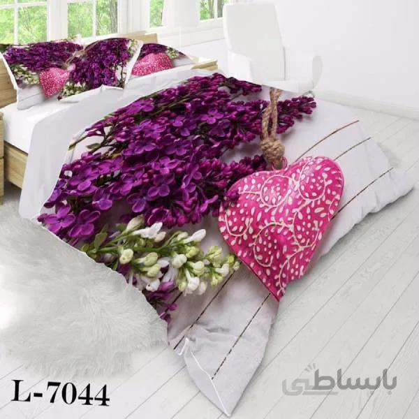 روتختی سه بعدی ساتن ابریشم ترک طرح گلدار - کد 7044