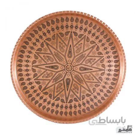 سینی مسی زنجان طرح گرد سایز 3