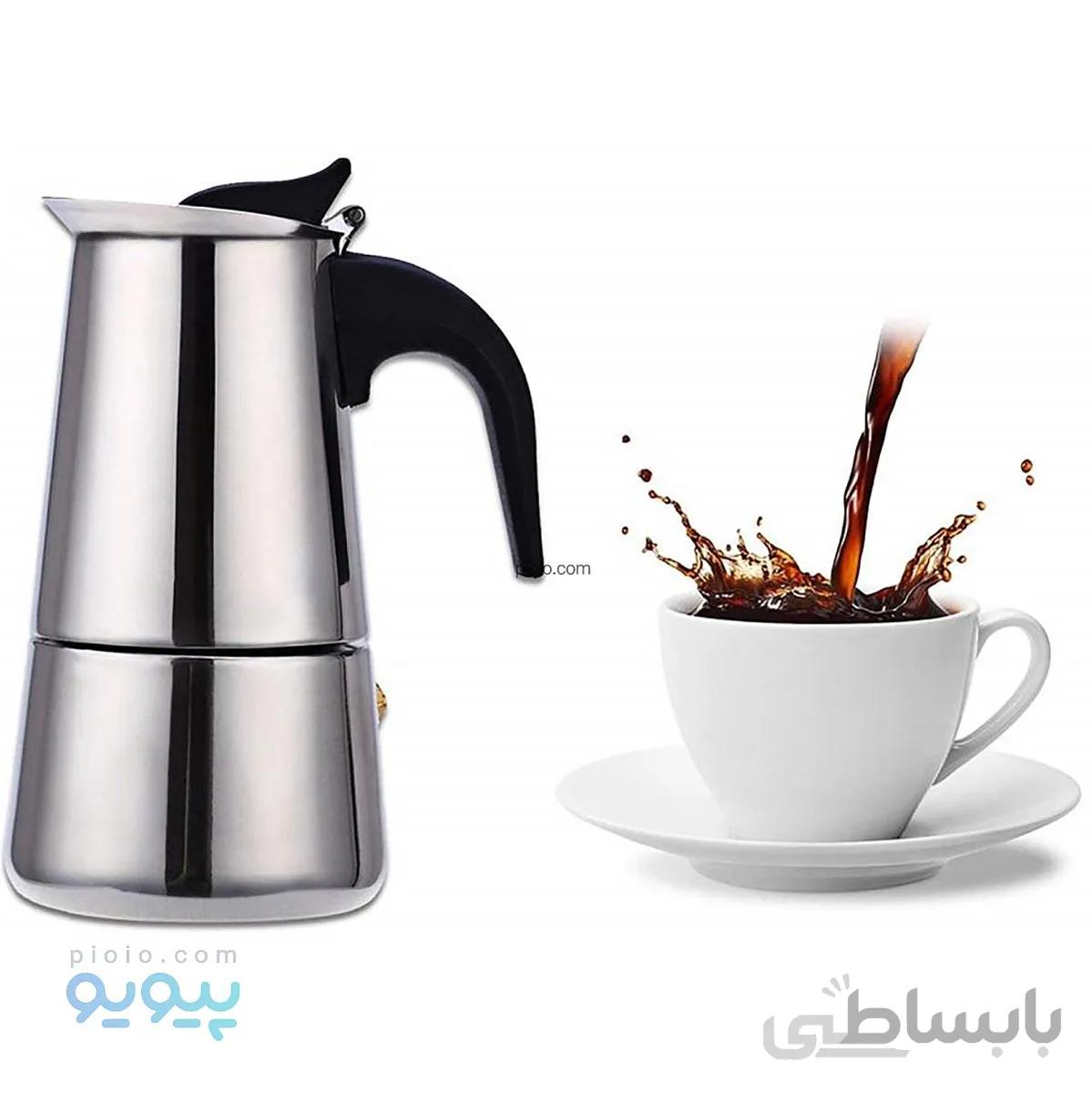 قهوه جوش اسپرسو ساز استیل ۲ کاپ