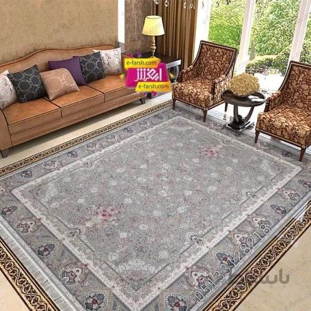 فرش ماشینی زمرد مشهد طرح 55003 صدفی گل برجسته