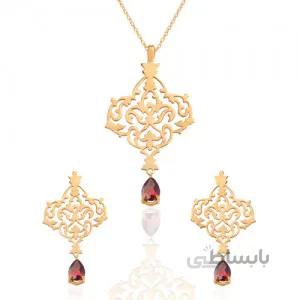 نیم ست طلا زنانه طرح اسلیمی کد XS108