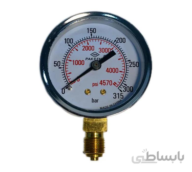 گيژ مانومتر 315 قطر 63 ميل 300 بار 4500psi