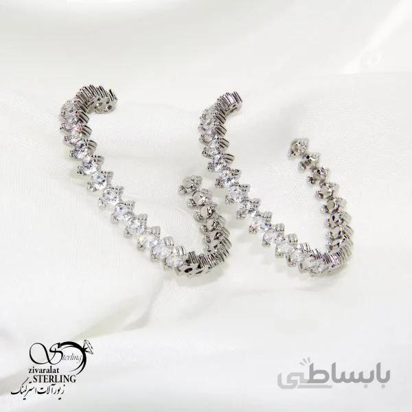گوشواره آویز طرح جواهر دایره ای