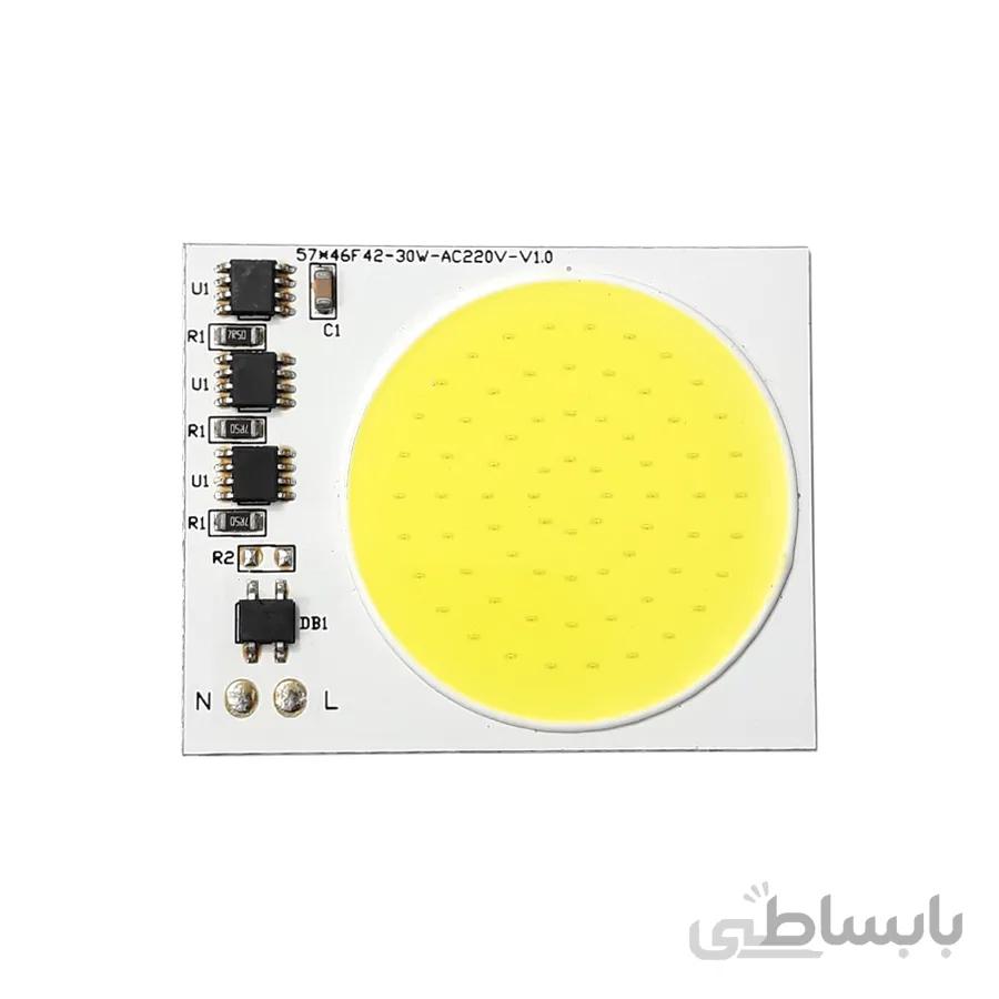 ال ای دی COB مهتابی 30W 220V با درایور داخلی 57X46 میلیمتر