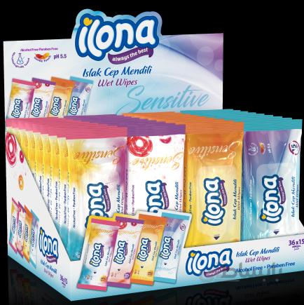 دستمال مرطوب 15عددی ایلونا ترکیه ILONA