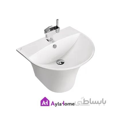 روشویی پایه سرخود مروارید مدل سیلویا 60 درجه یک