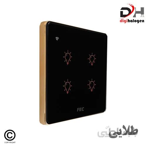 کلید لمسی هوشمند 4 پل دور طلایی اف ای سی کد SW04