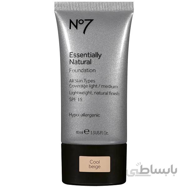 کرم پودر نامبر سون No7 مدل اسنشیالی نچرال ESSENTIALLY NATURAL حجم ۴۰ میل | حاوی SPF 15