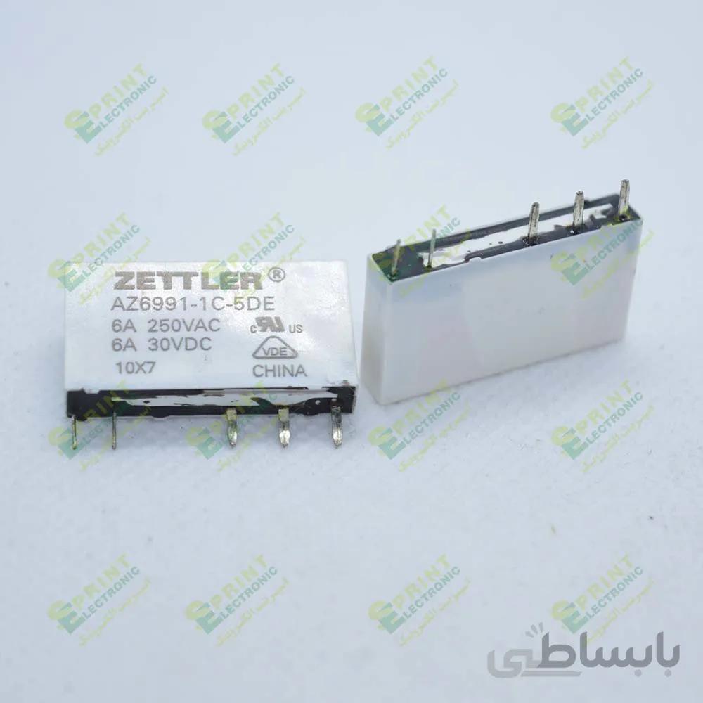 رله 5 ولت باریک 5 پایه 6 آمپر ZETTLER AZ6991-1C-5DE