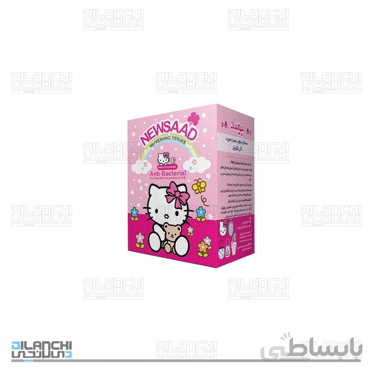دستمال مرطوب دست و صورت کودک نیوساد آنتی باکتریال بسته 12 عددی