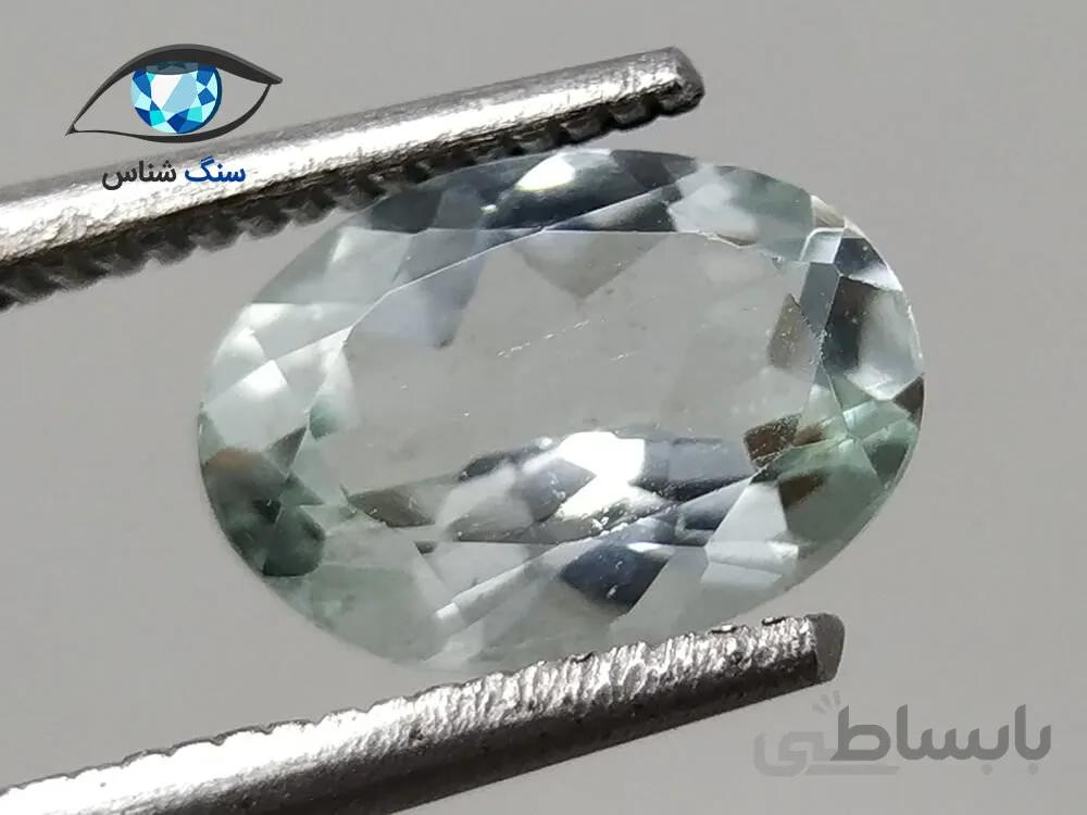 آکوامارین آبی کمرنگ طبیعی 1.64 قیراط