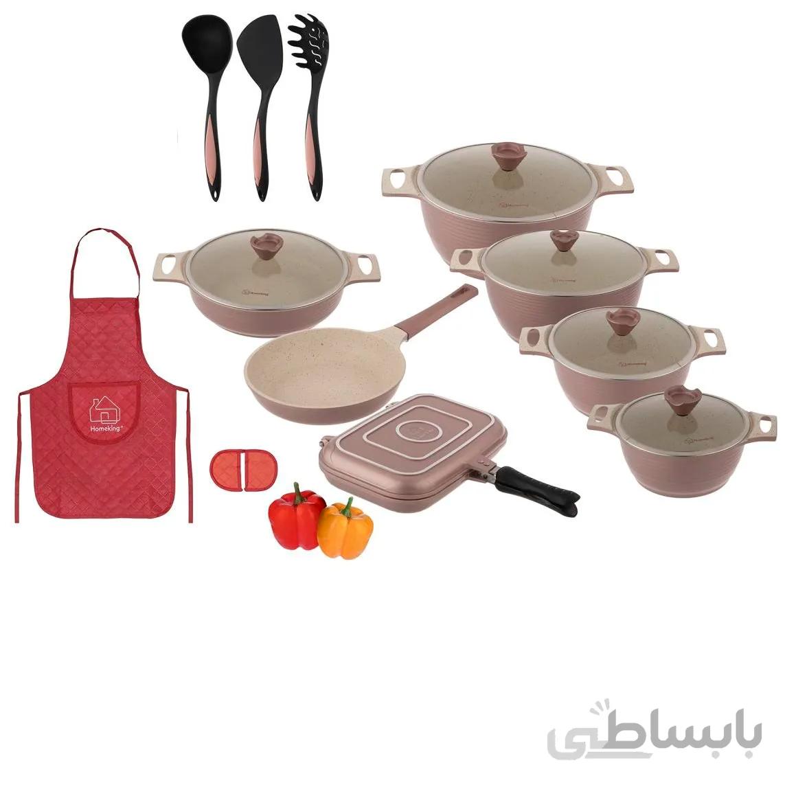 سرویس قابلمه هوم کینگ 18 پارچه ( گرانیت _ نچسب )دارای 6 رنگ
