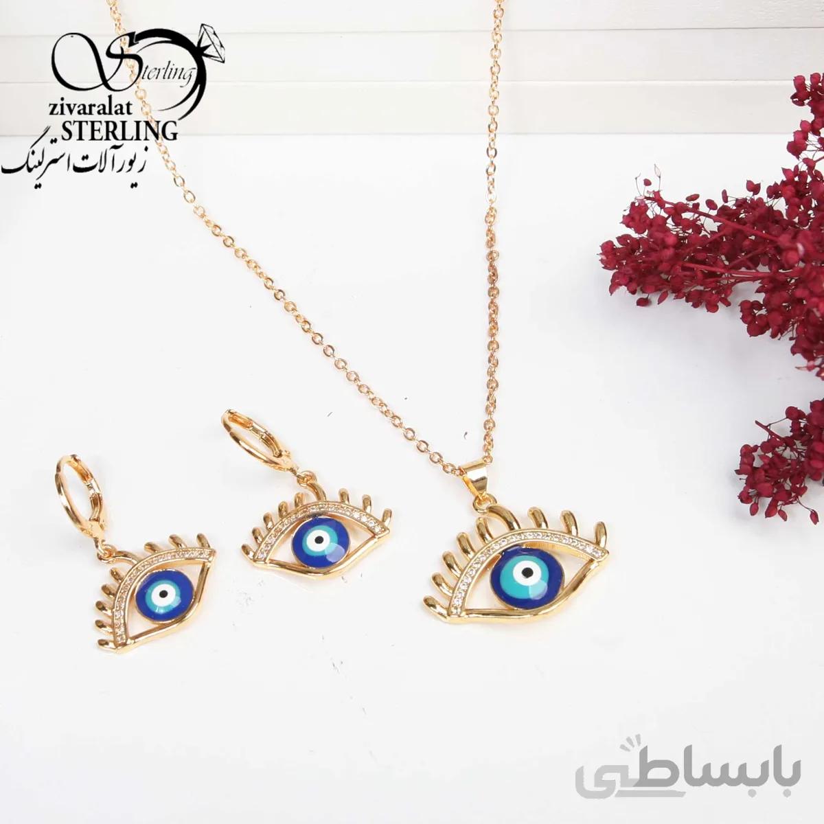 نیمست زنانه طرح طلا مدل چشم نظر