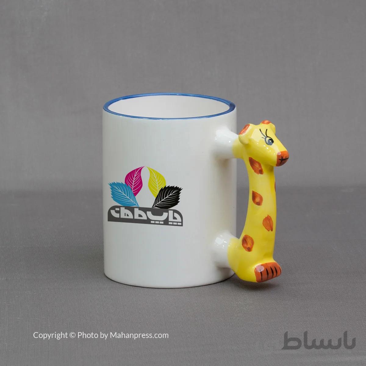 چاپ روی لیوان ماگ سرامیکی عروسکی طرح زرافه بانمک