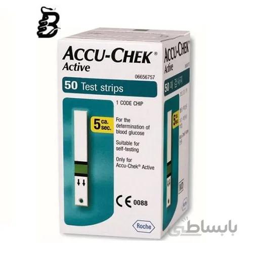 نوار تست قند خون اکتیو اکیو چک ۵۰ عددی ا Accu-Chek Active Test Strip