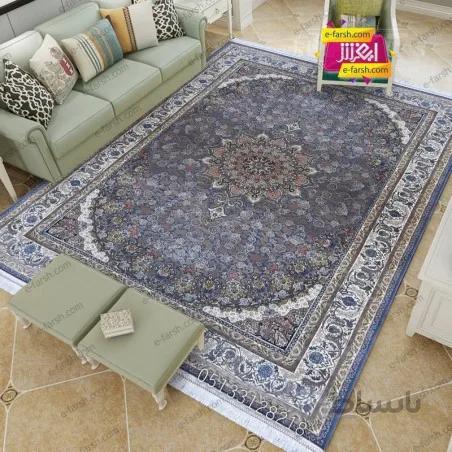 فرش ماشینی زمرد مشهد طرح 50004 دلفینی گل برجسته