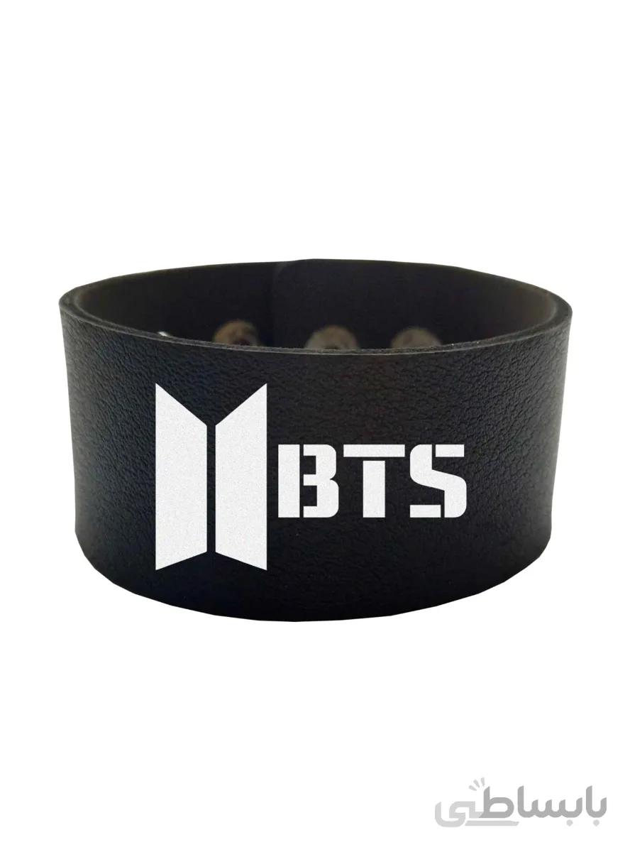 دستبند چرمی طرح بی تی اس bts