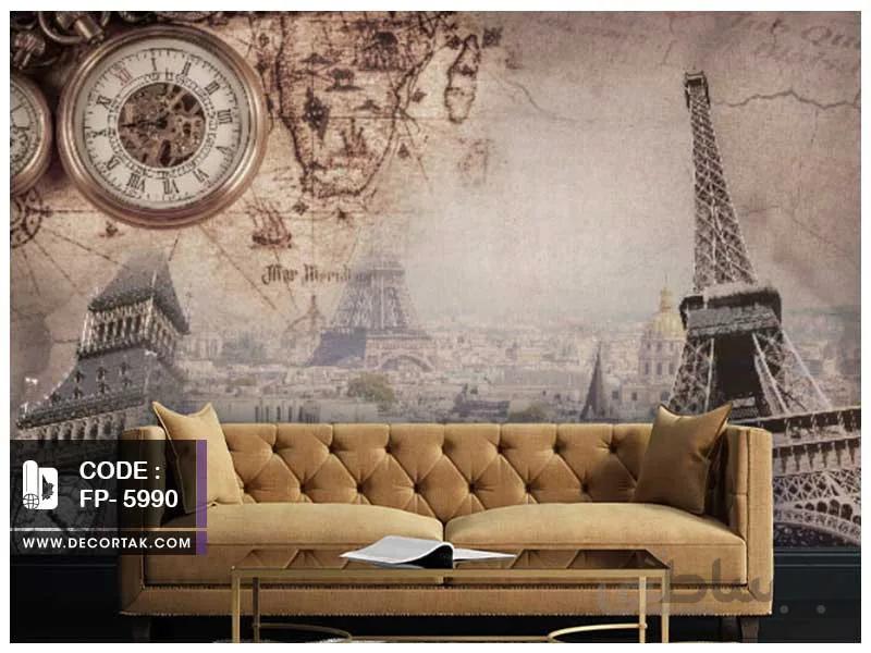 پوستر دیواری اماکن تاریخی با طرح برج ایفل