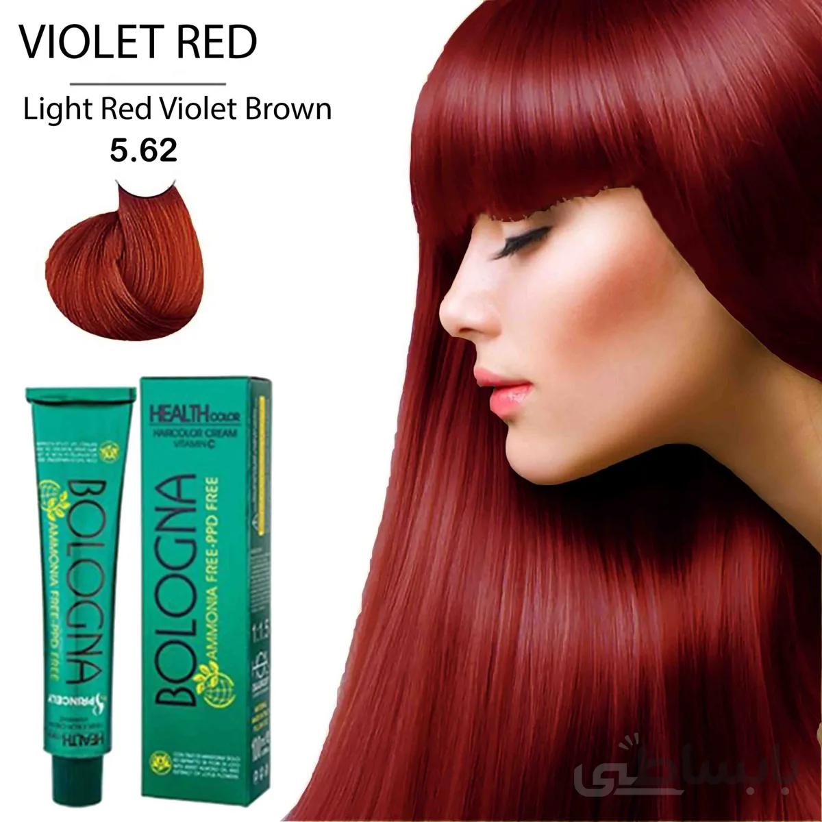 رنگ مو بدون آمونیاک و بدون پی پی دی بلونیا 100میل Light Red Violet brown 5.62